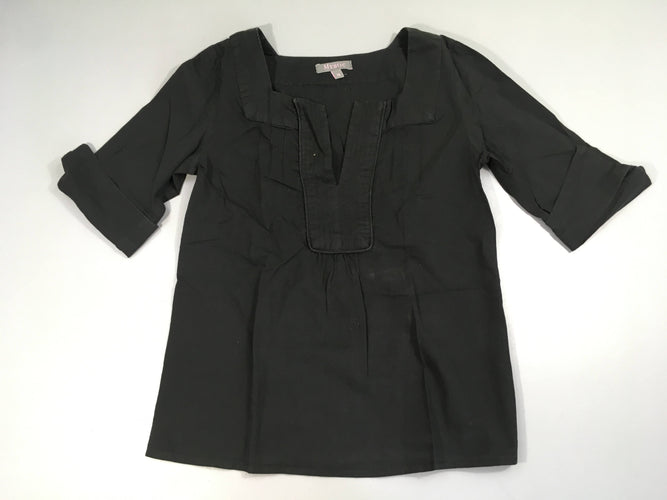 Blouse m.c coton noir, moins cher chez Petit Kiwi