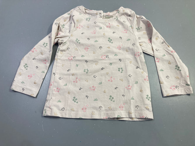 T-shirt m.l ros flammé fleurs pailletées, moins cher chez Petit Kiwi