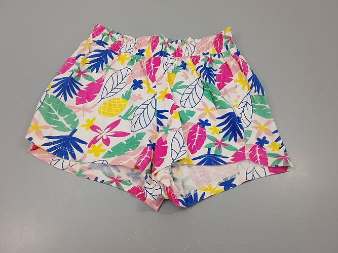 Short blanc  à motifs feuillage coloré, moins cher chez Petit Kiwi