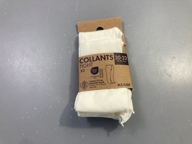 Collants blancs lot de 2, moins cher chez Petit Kiwi