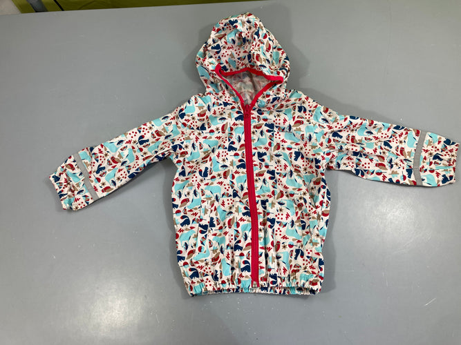 Veste zippée légère imperméable motif animaux à capuche, moins cher chez Petit Kiwi
