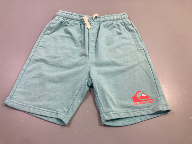 Short molleton bleu clair logo vague, Quiksilver, moins cher chez Petit Kiwi