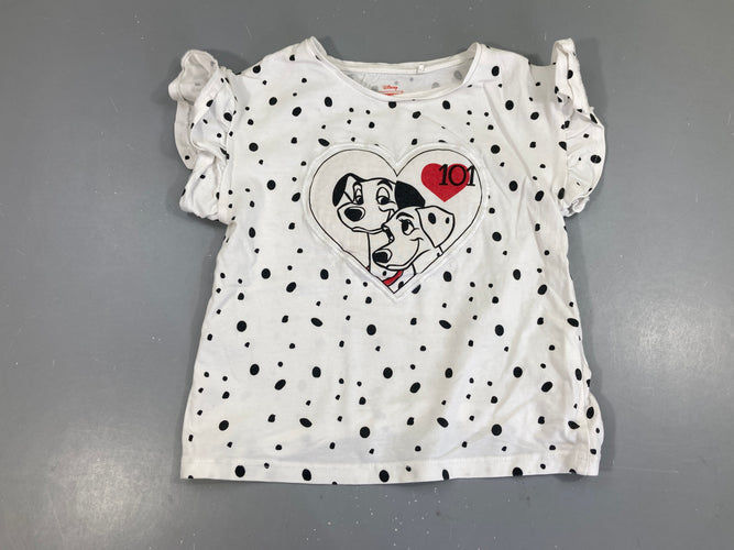T-shirt m.c blanc pois 101 dalmatiens, moins cher chez Petit Kiwi