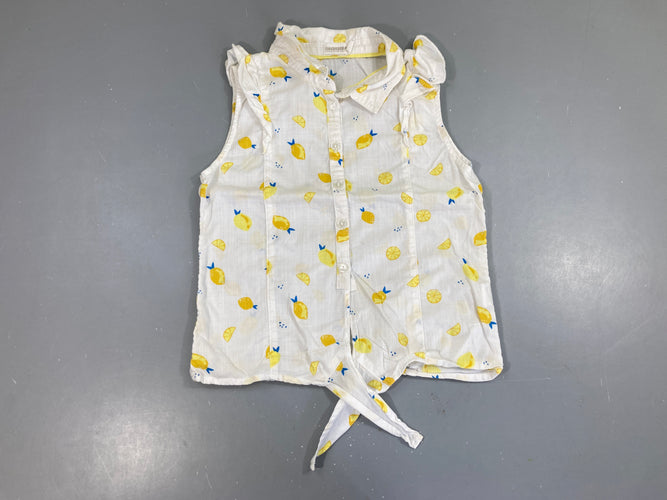 Chemisier s.m blanc citrons, moins cher chez Petit Kiwi