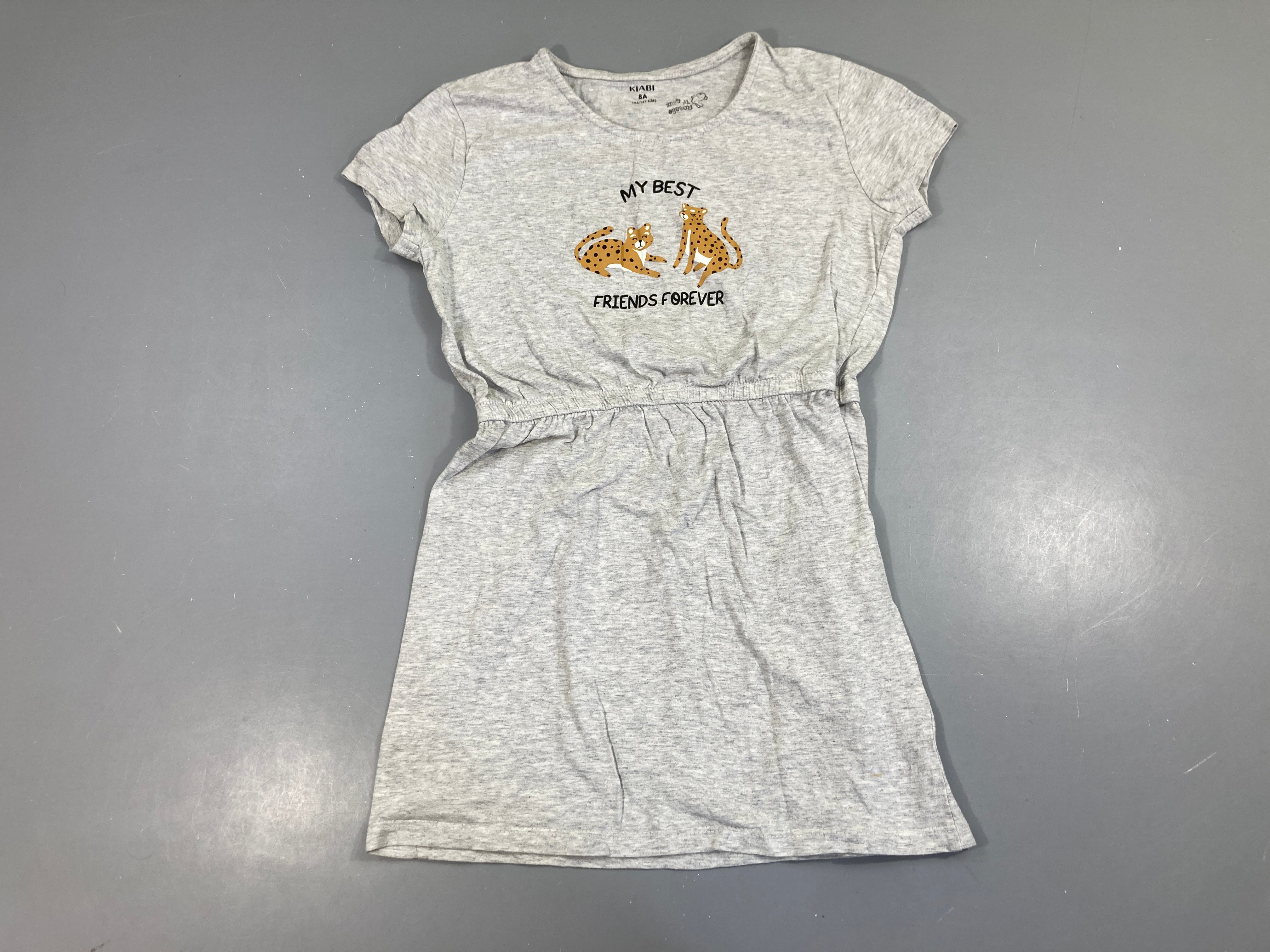 Robe m.c jersey gris chiné félins friends forever