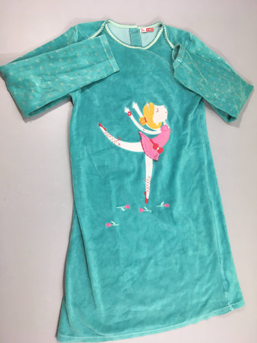 Robe de nuit m.l velours turquoise danseuse, moins cher chez Petit Kiwi