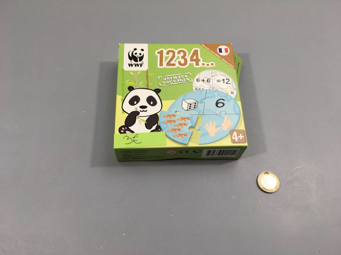 Complet 1234... animaux sauvages WWF boite abîmée, moins cher chez Petit Kiwi