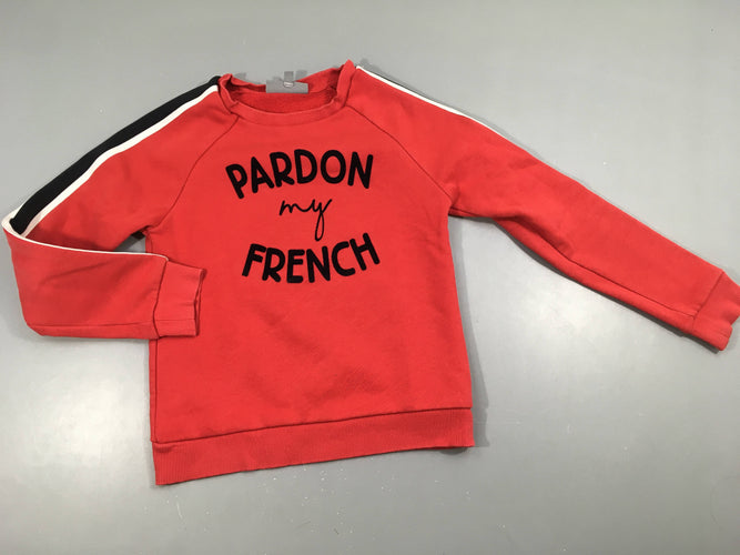 Sweat rouge Pardon, moins cher chez Petit Kiwi