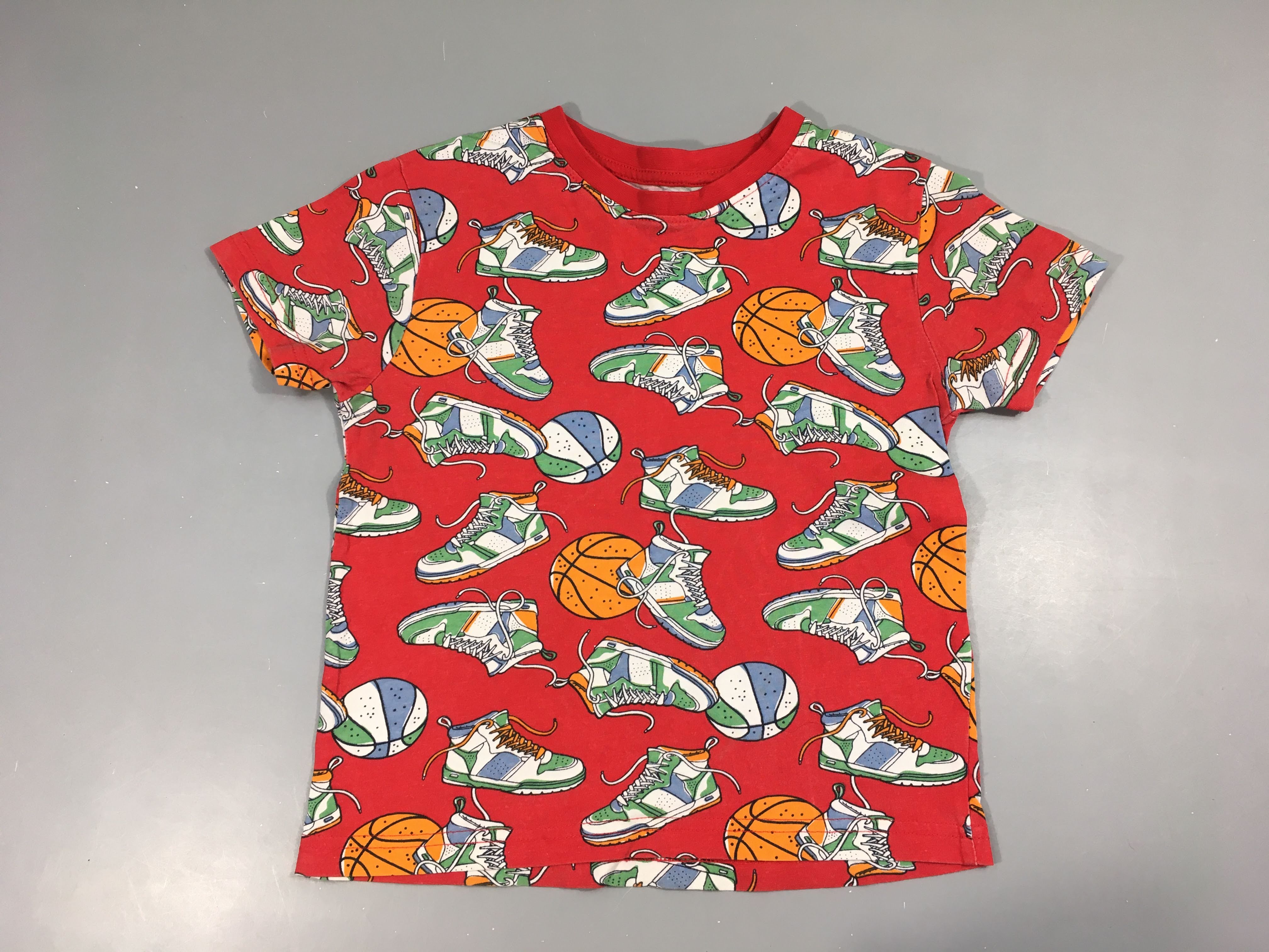 T-shirt m.c rouge basket
