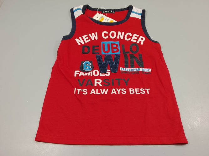 NEUF débardeur rouge, bleu marine, blanc"New concer...", moins cher chez Petit Kiwi