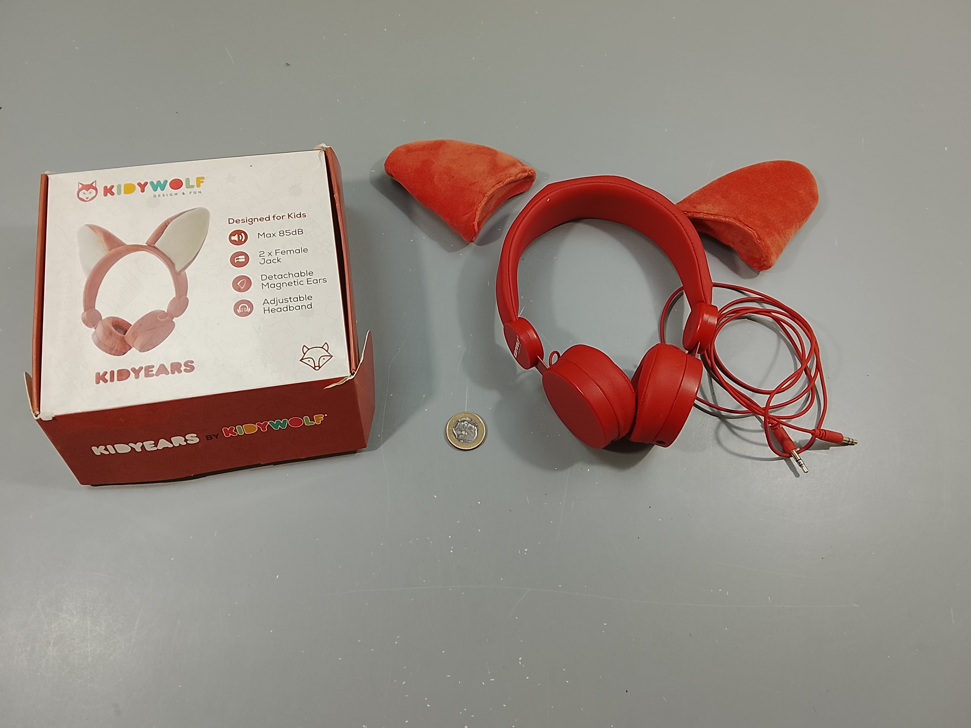 Casque audio filiaire orange oreilles de renard aimantées Kidyears Kydywolf