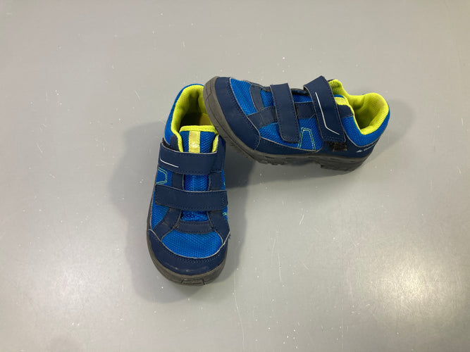 Bottines basses randonnée bleu et jaune scratch, 33, moins cher chez Petit Kiwi