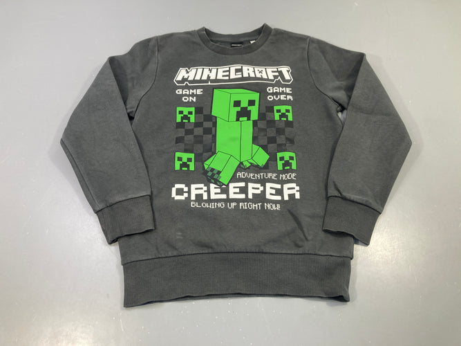 Sweat gris imprimé Creeper, Minecraft, moins cher chez Petit Kiwi