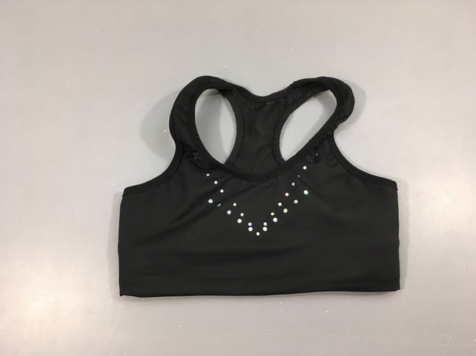 Brassière de sport/gym noir strass, moins cher chez Petit Kiwi