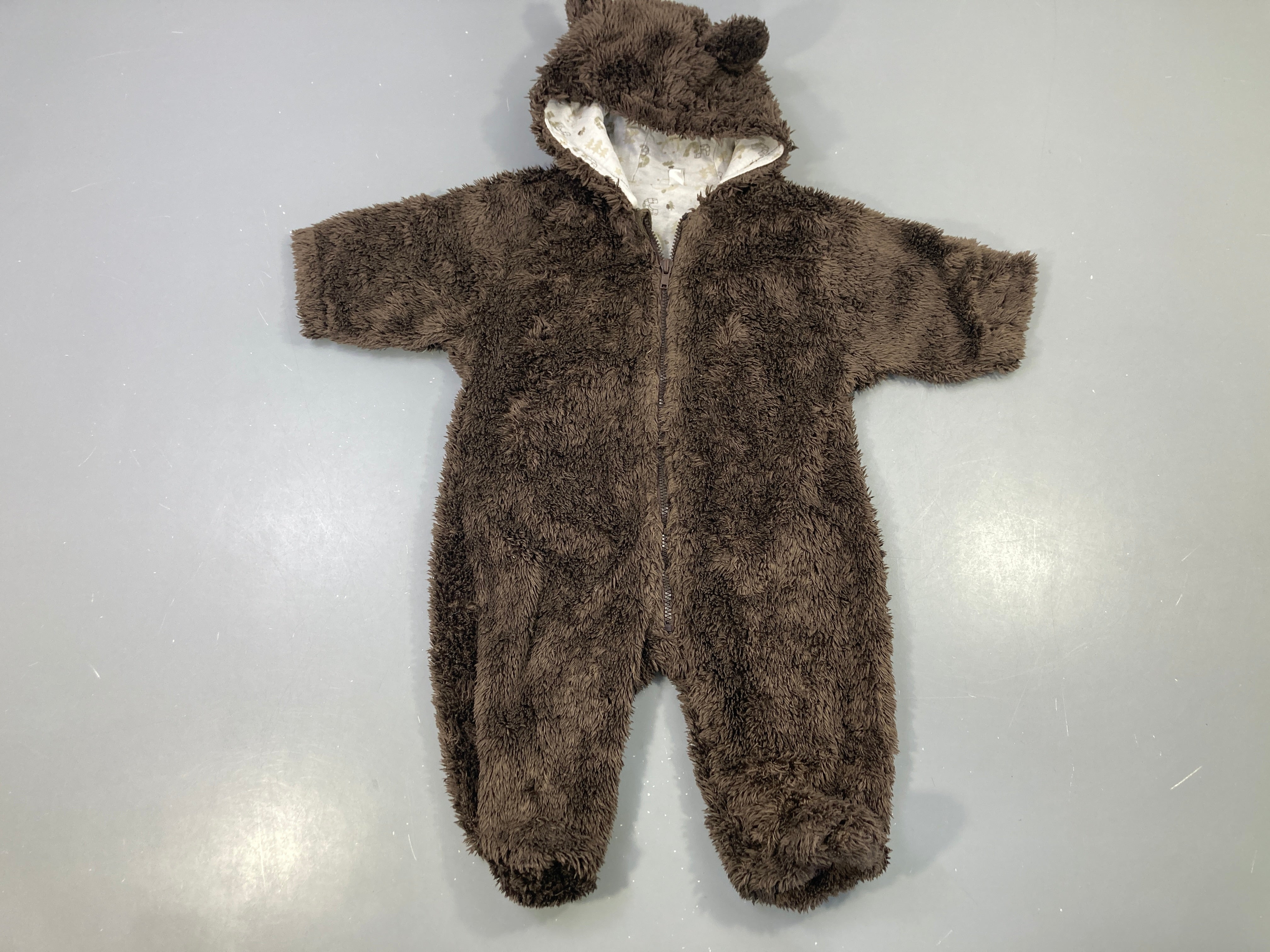 Combinaison pilote marron fourrure synthétique ourson