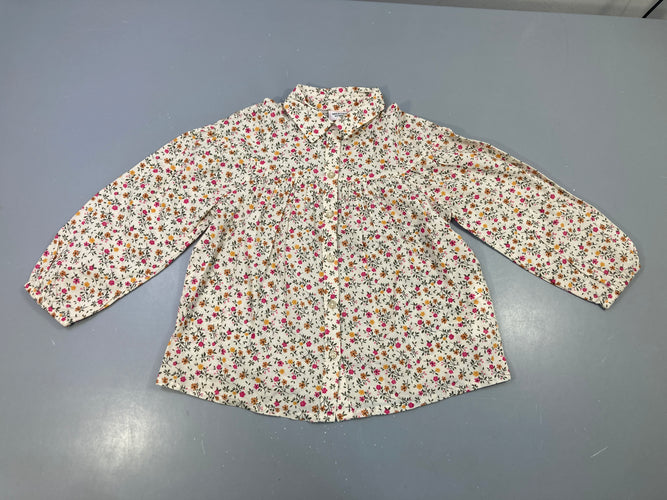 Blouse m.l fleurie rose et moutarde, moins cher chez Petit Kiwi