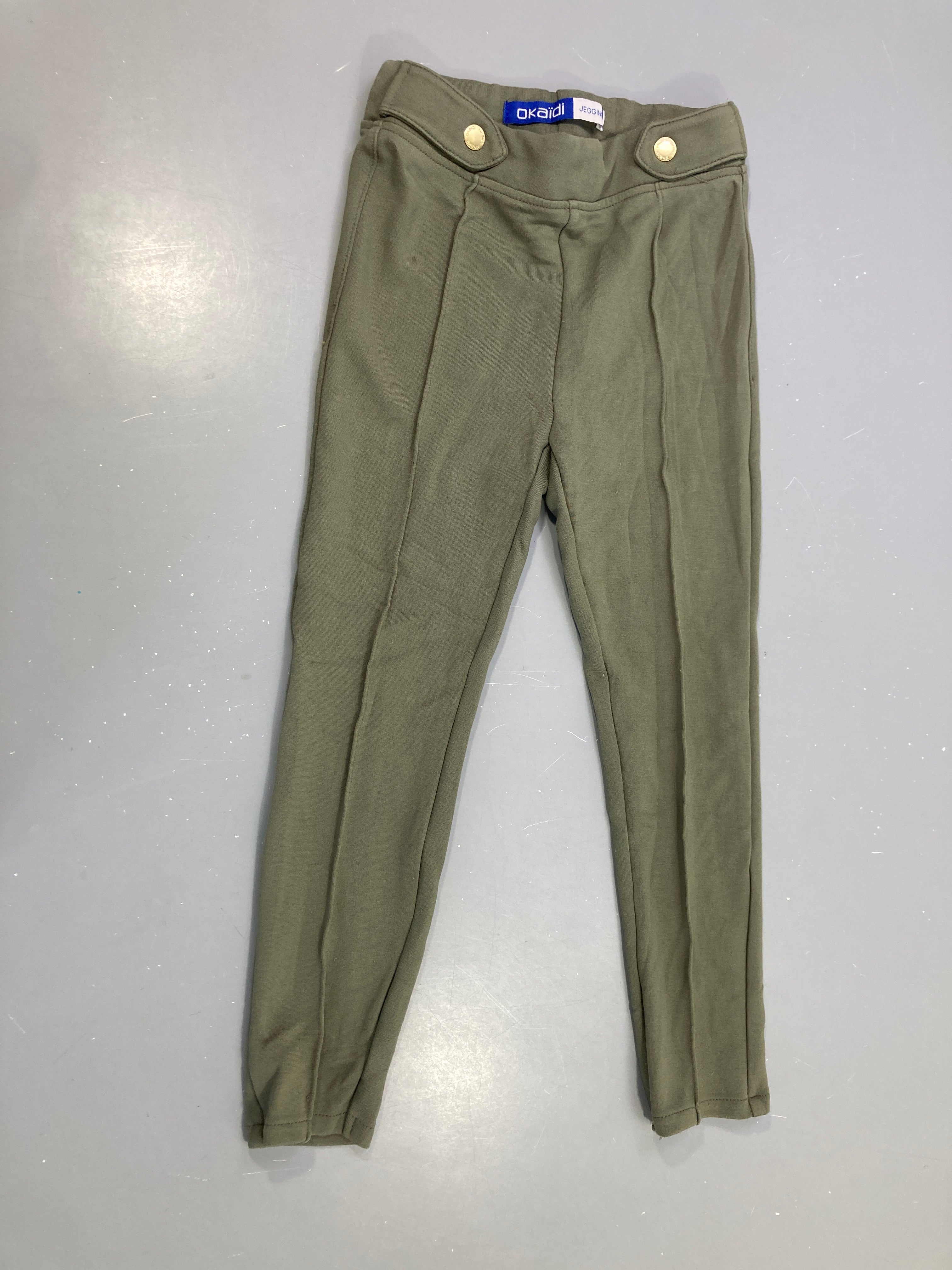 Jegging kaki boutons dorés