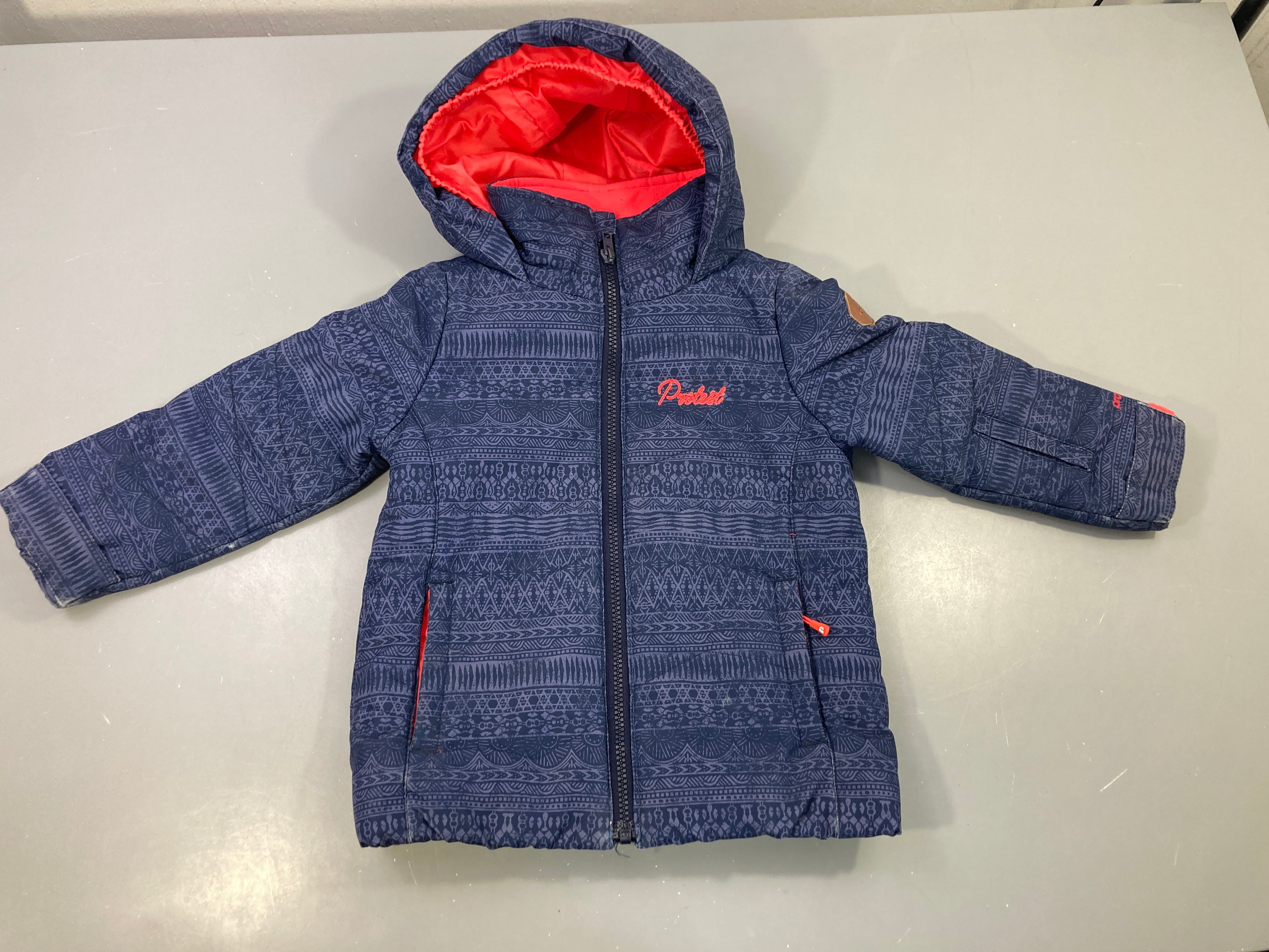 Veste de ski zippée bleu marine imprimé corail Protest