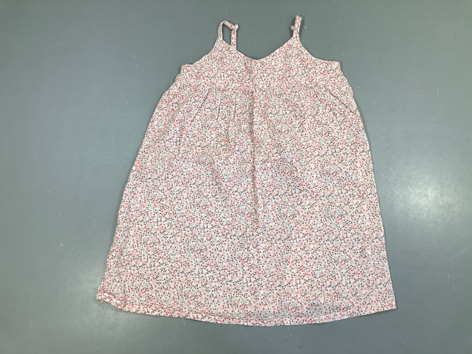 Robe fines bretelles blan fleurie rose/bleu, moins cher chez Petit Kiwi