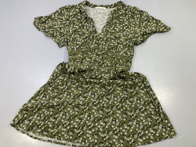 Robe m.c kaki avec petites fleurs, Sprinfield (36, moins cher chez Petit Kiwi
