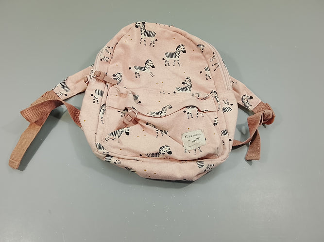 Sac à dos Kidzroom rose clair, motifs zèbres, moins cher chez Petit Kiwi