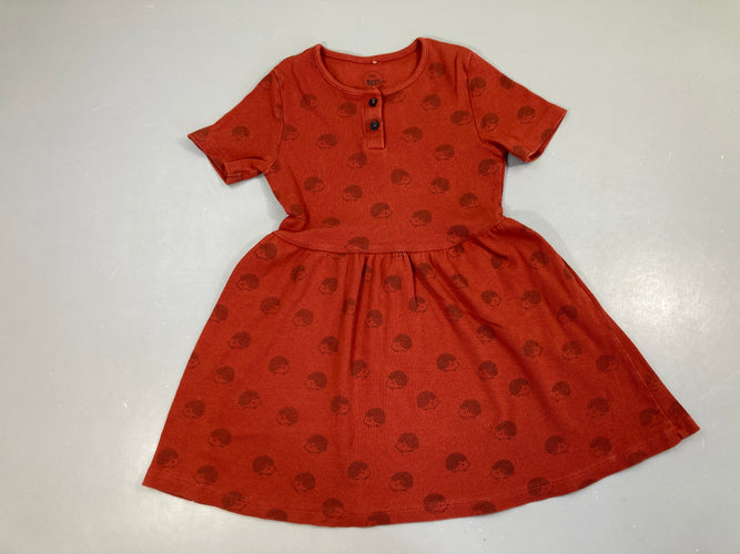 Robe m.l jersey côtelé rouge hérissons, moins cher chez Petit Kiwi