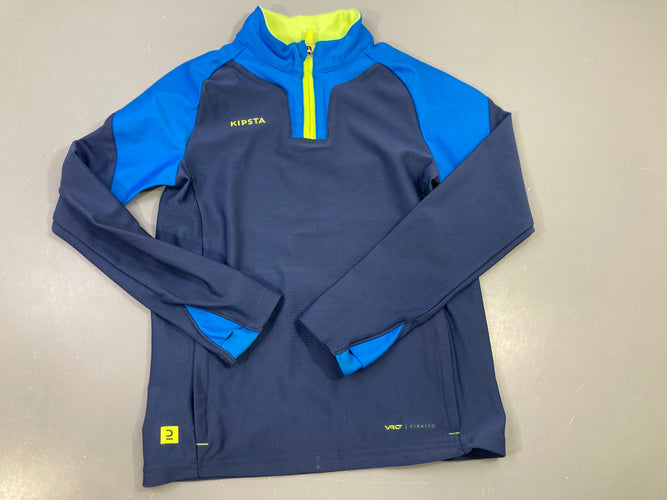Sweat de football demi zip bleu , KIPSTA, moins cher chez Petit Kiwi