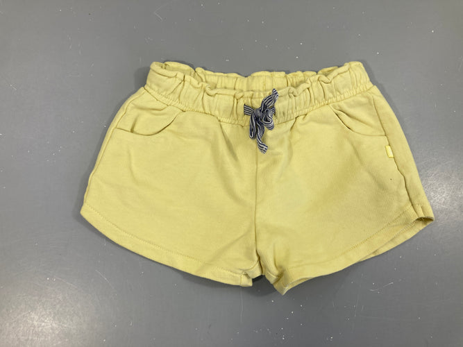 Short molleton jaune noeud, moins cher chez Petit Kiwi