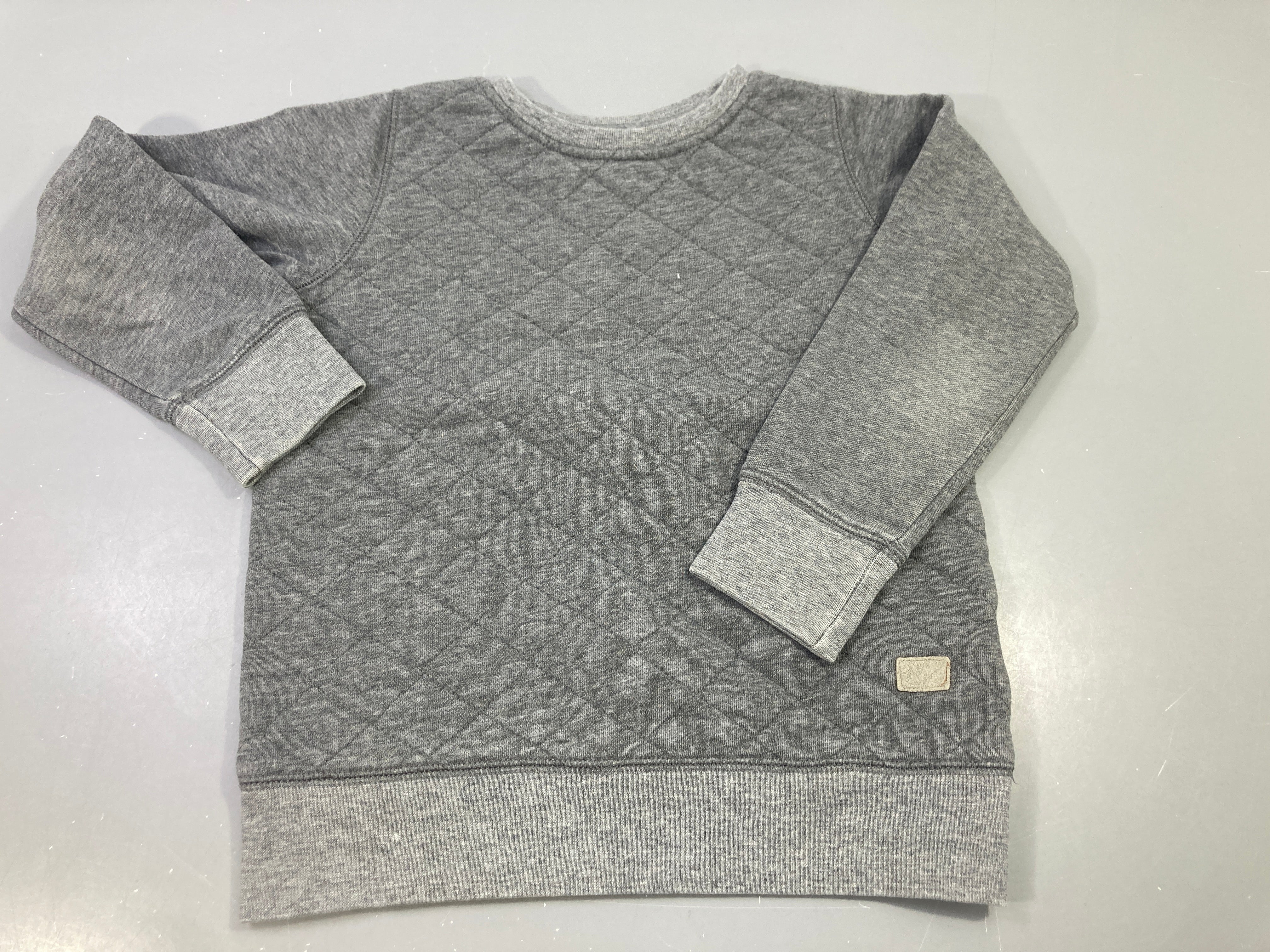 Sweat gris clair jersey matelassé