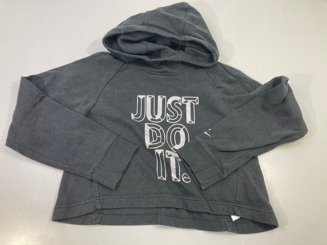 Sweat à capuche noir cropped, Just do it, moins cher chez Petit Kiwi