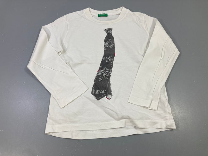 T-shirt m.l blanc , cravate, moins cher chez Petit Kiwi