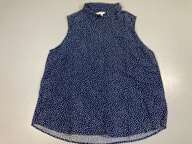 Blouse s.m bleu coeurs, un peu délavé, moins cher chez Petit Kiwi