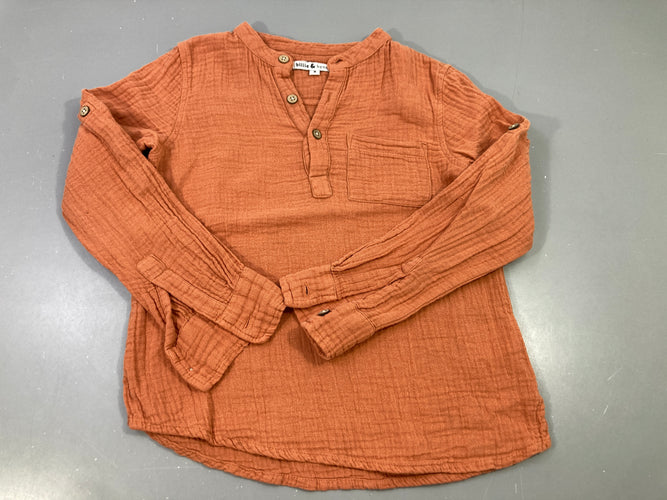 Chemise/tunique m.l terra cotta, moins cher chez Petit Kiwi