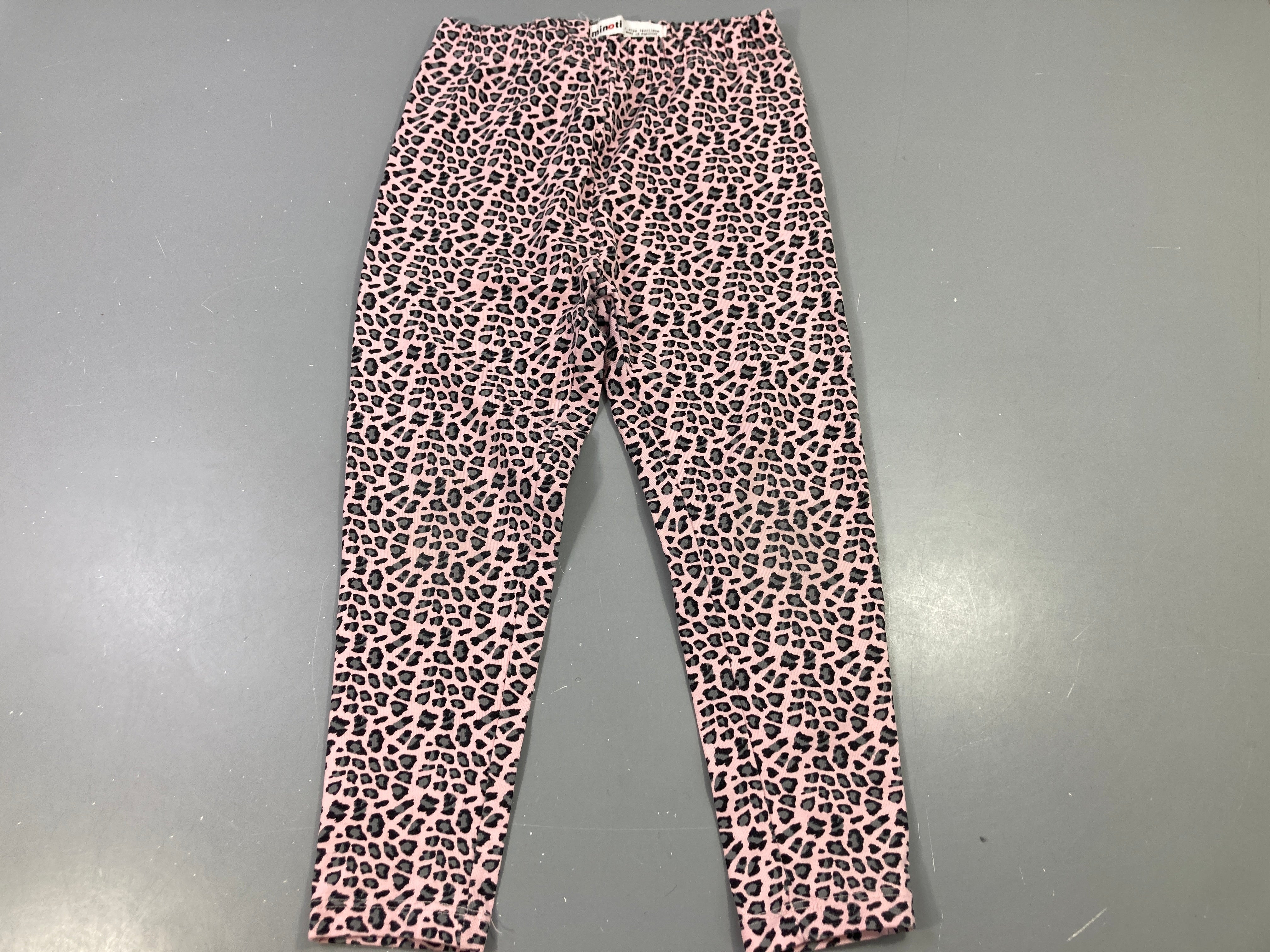 Legging jersey rose imprimé léopard