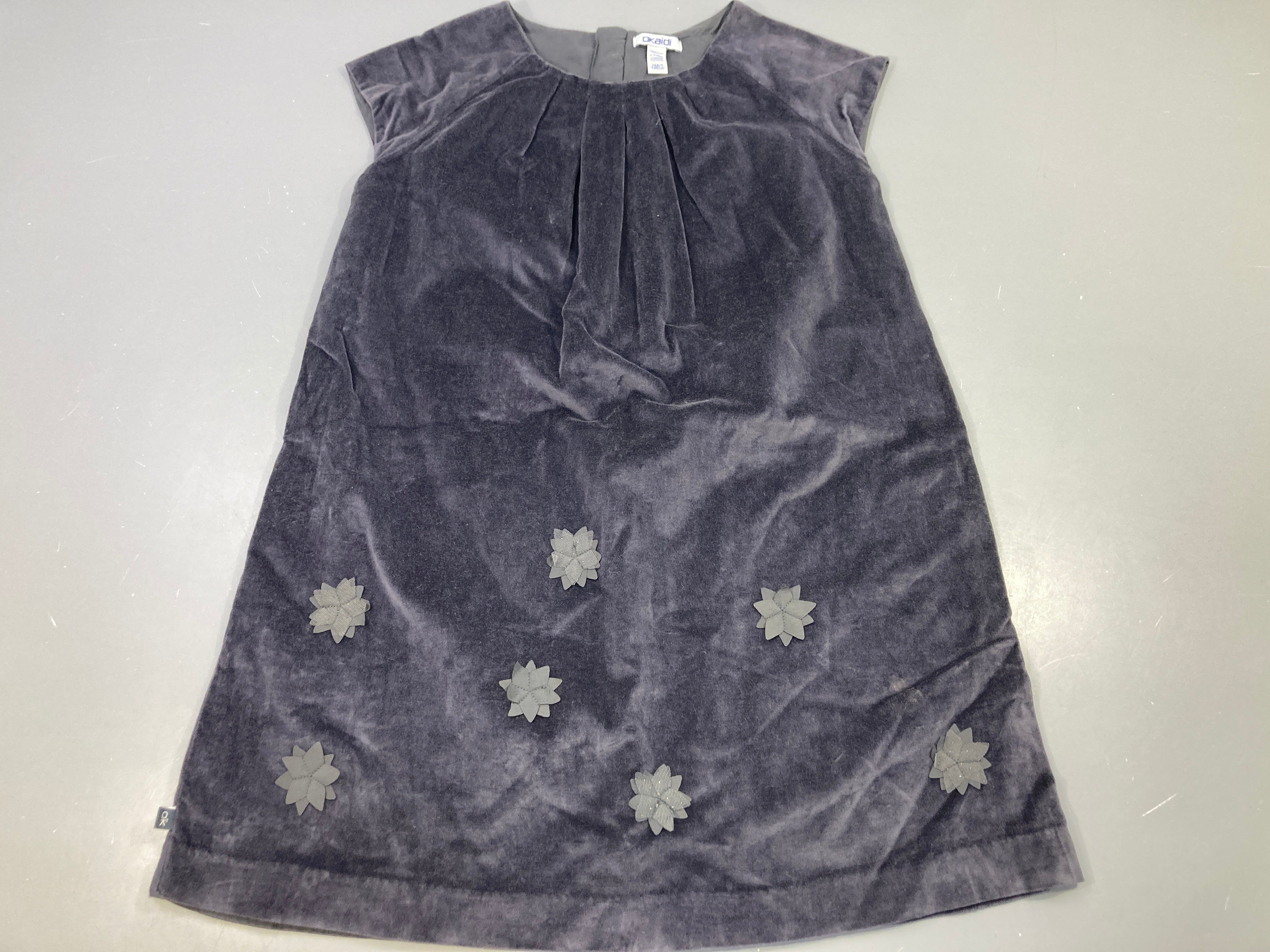 Robe m.c velours gris foncé