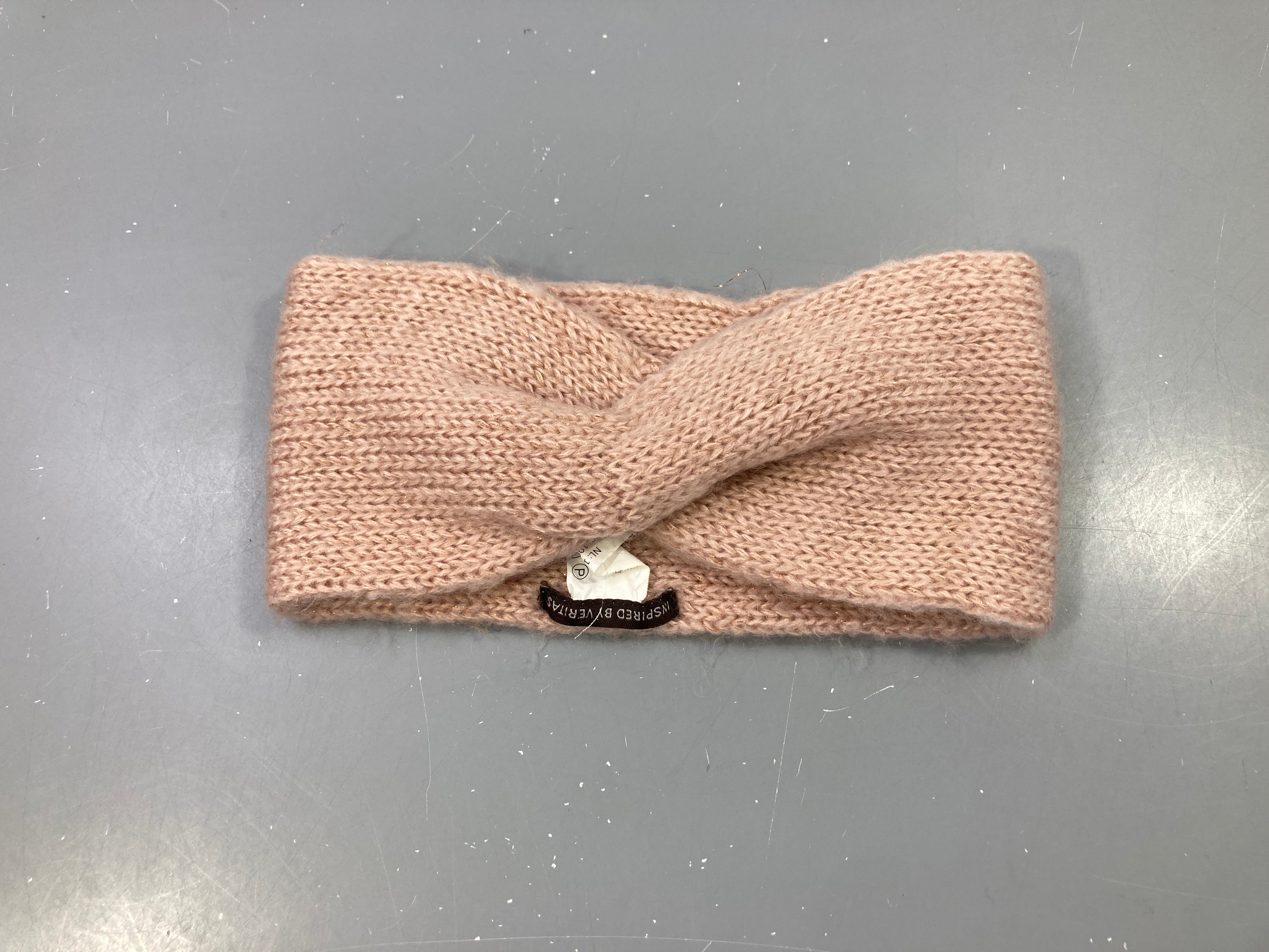 Bandeau rose pâle fil doré, VERITAS
