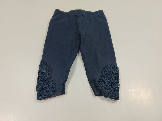 Legging  court bleu marine, dessous en dentelle, moins cher chez Petit Kiwi