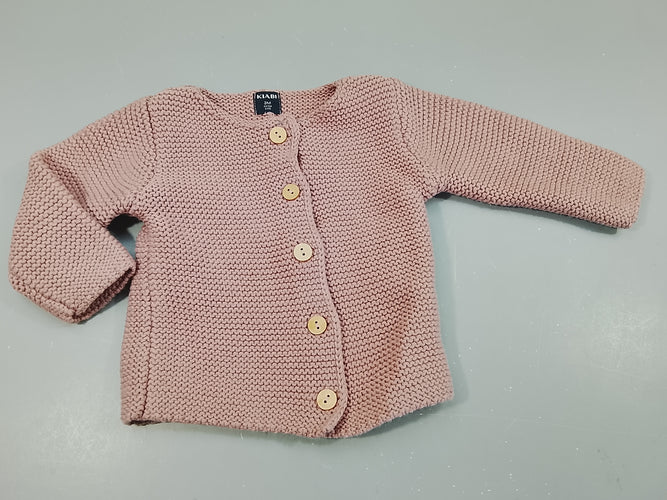 Gilet en maille mauve, moins cher chez Petit Kiwi