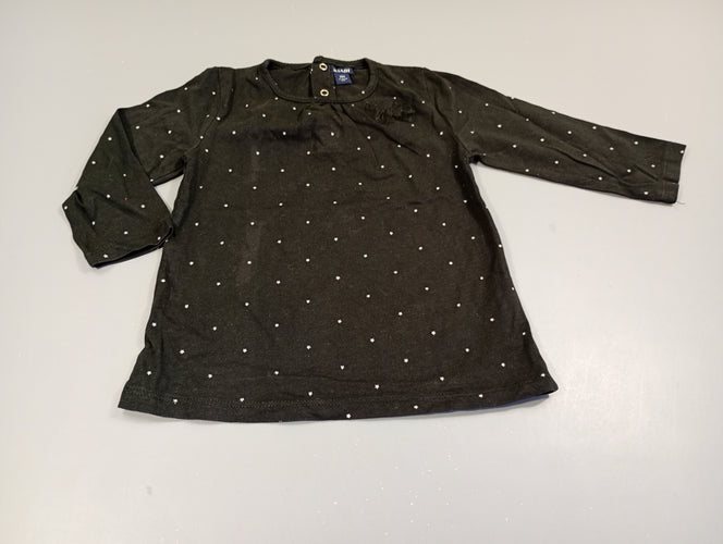 T-shirt m.l noir, étoiles argentées, moins cher chez Petit Kiwi