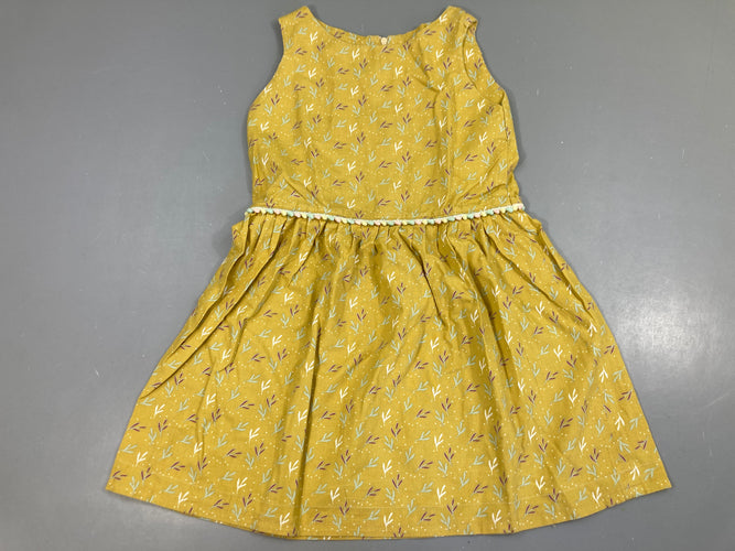 Robe s.m jaune feuillage (taille estimée, pas d'étiquette), moins cher chez Petit Kiwi