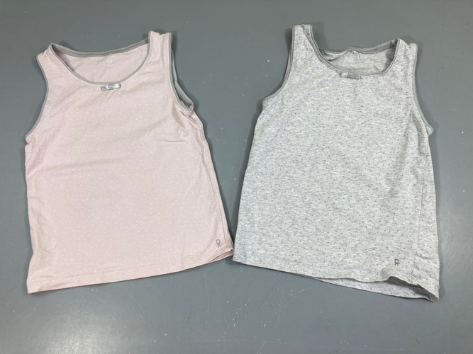 2 Chemisettes s.m gris/rose, moins cher chez Petit Kiwi