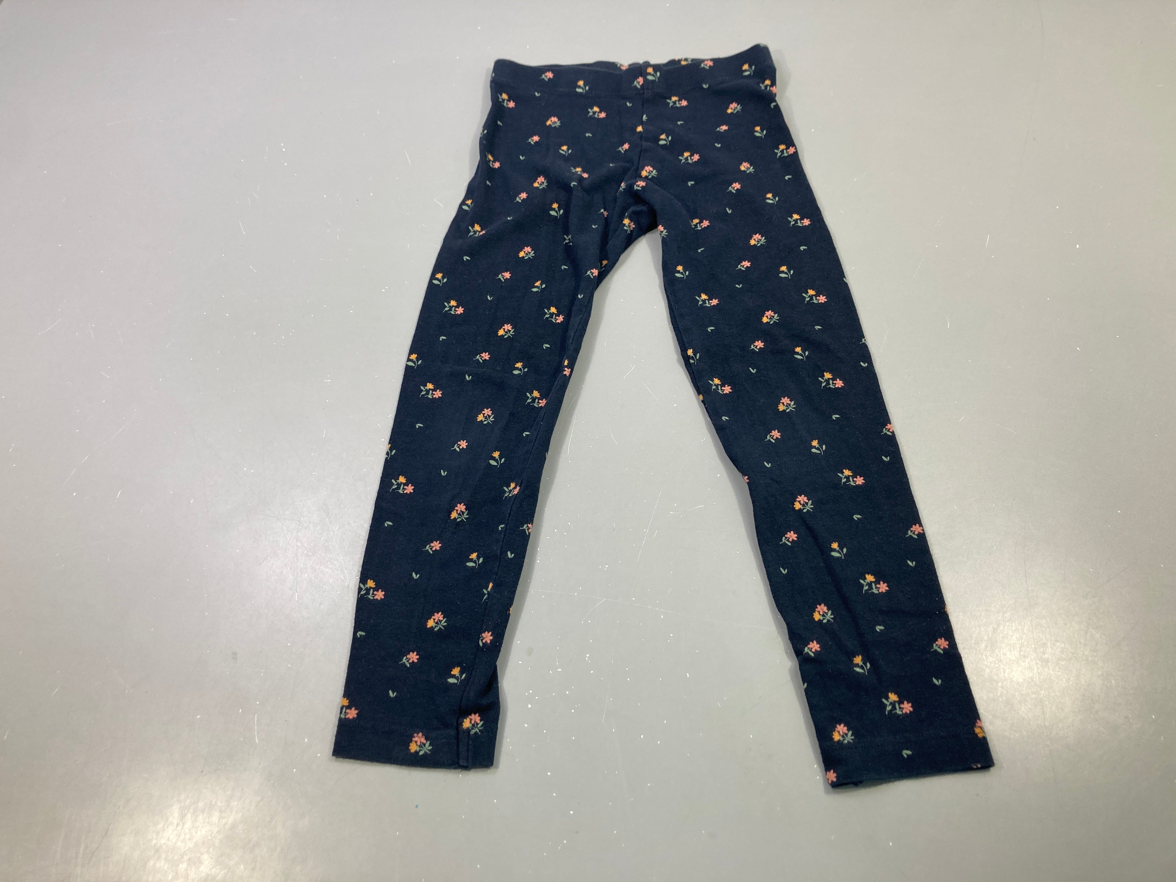 Legging bleu marine fleuri