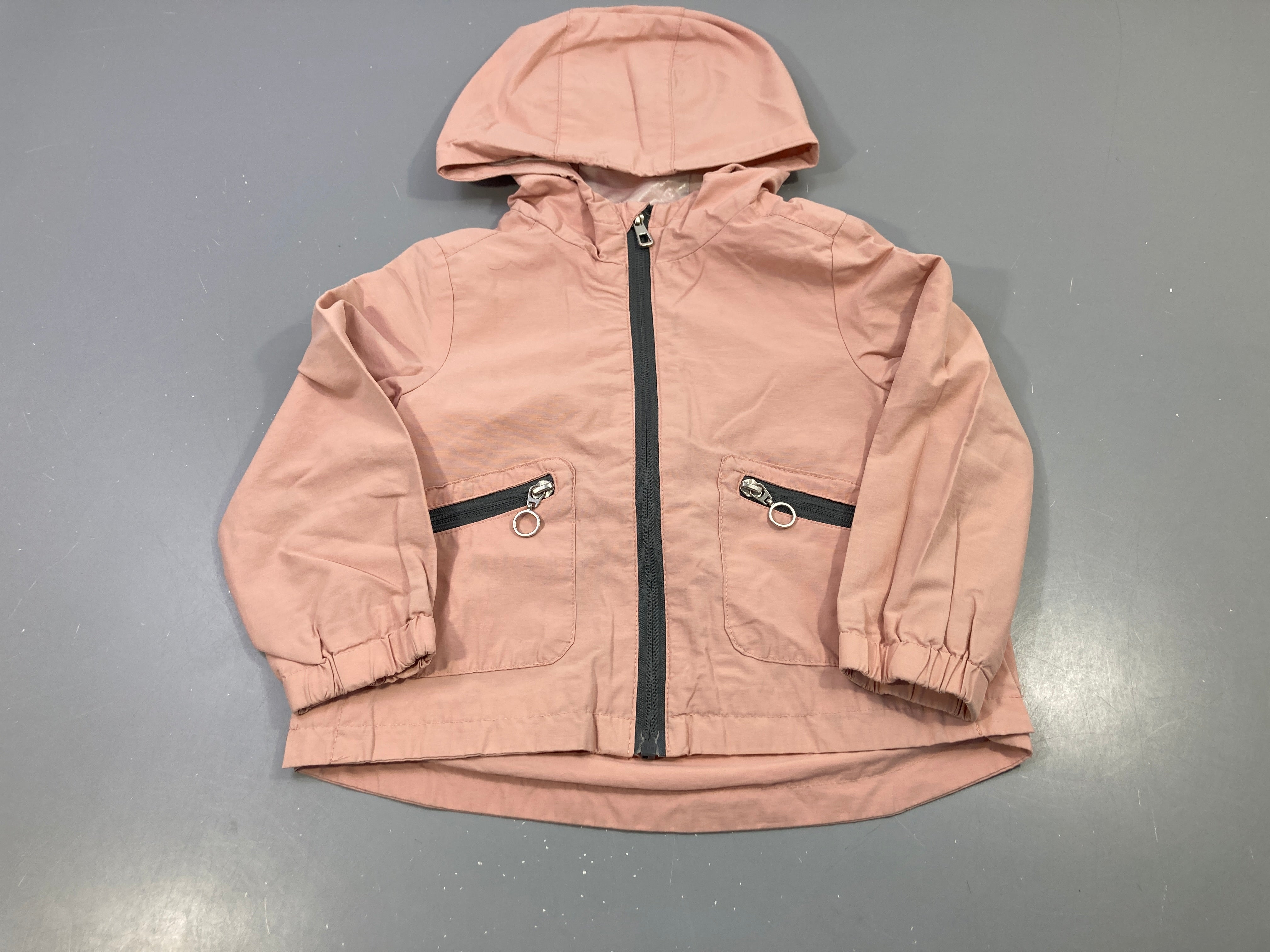Veste zippée rose capuche poches zippées
