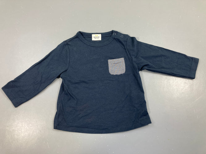 T-shirt m.l bleu foncé poche lignée, moins cher chez Petit Kiwi