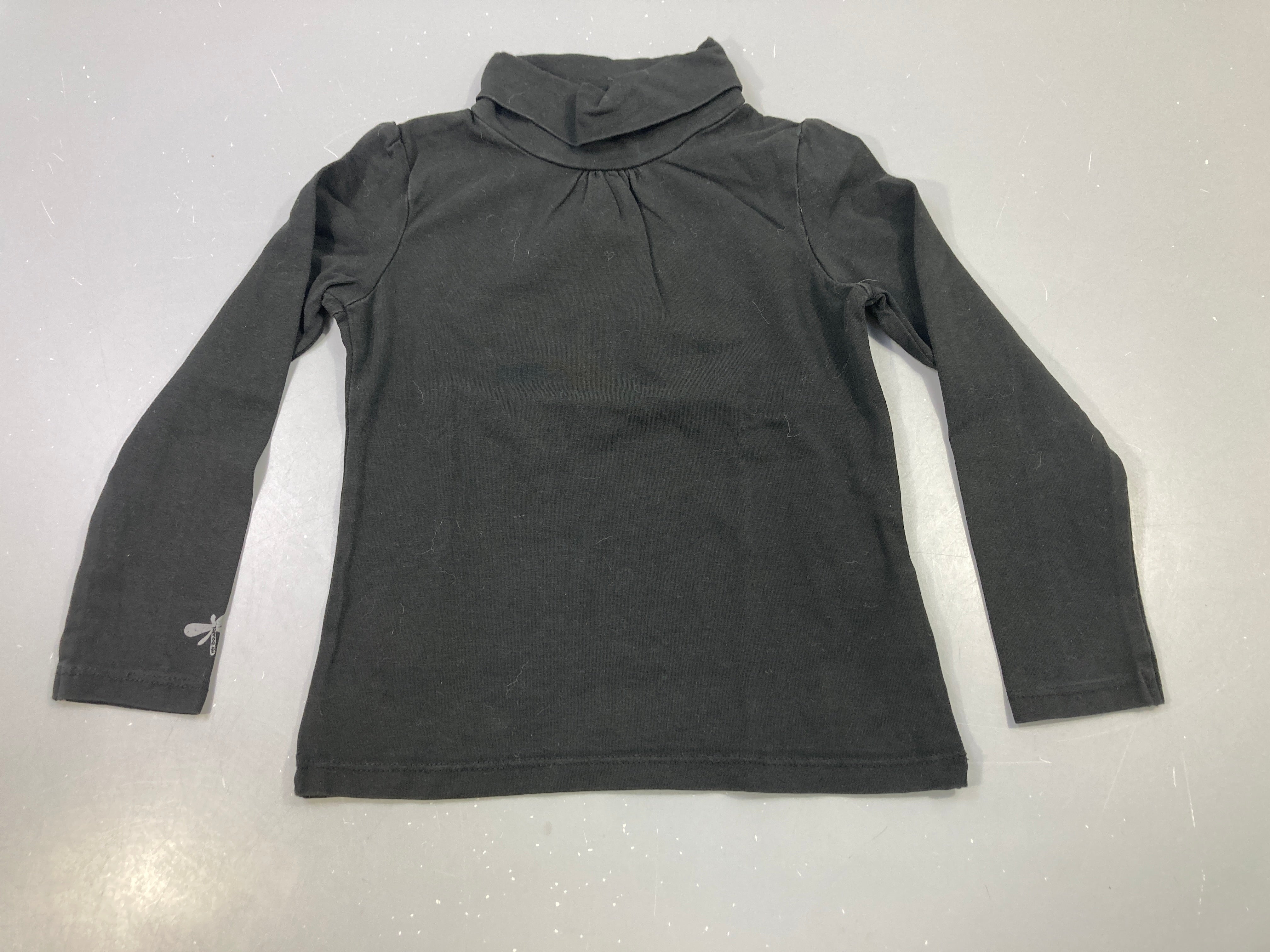 T-shirt m.l noir col roulé