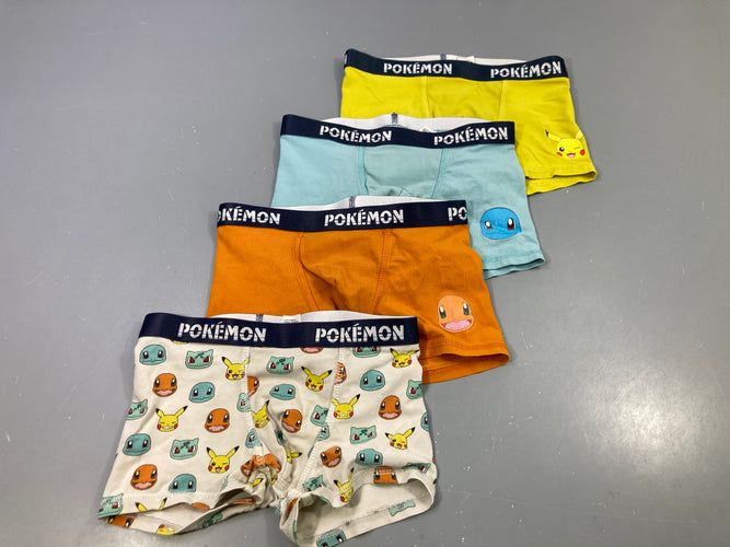 Lot 4 boxers multicolore, Pokémon (Pikachu, Salamèche, Carapuce, Bulbizarre), moins cher chez Petit Kiwi