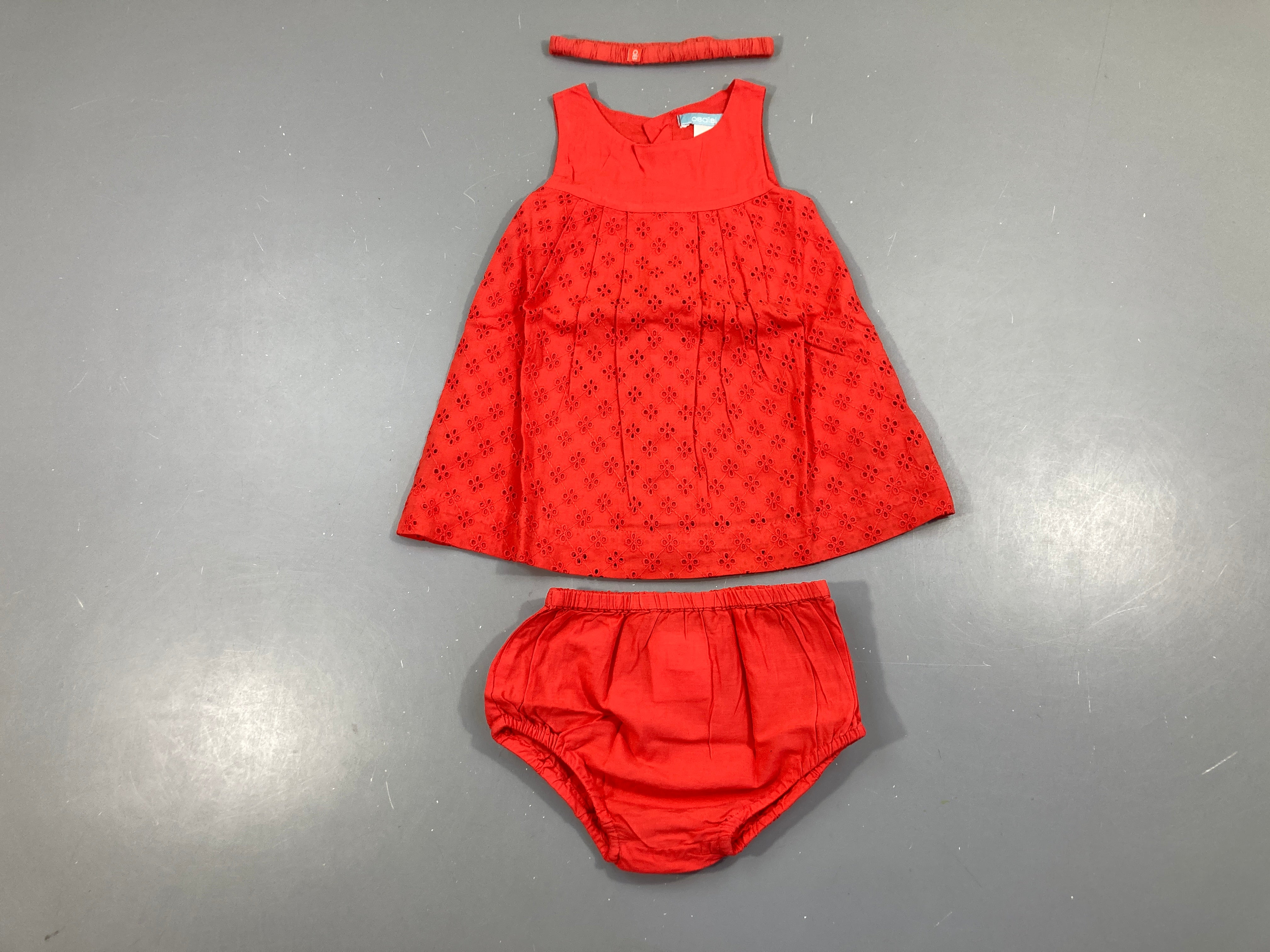 Robe s.m + culotte et bandeau corail