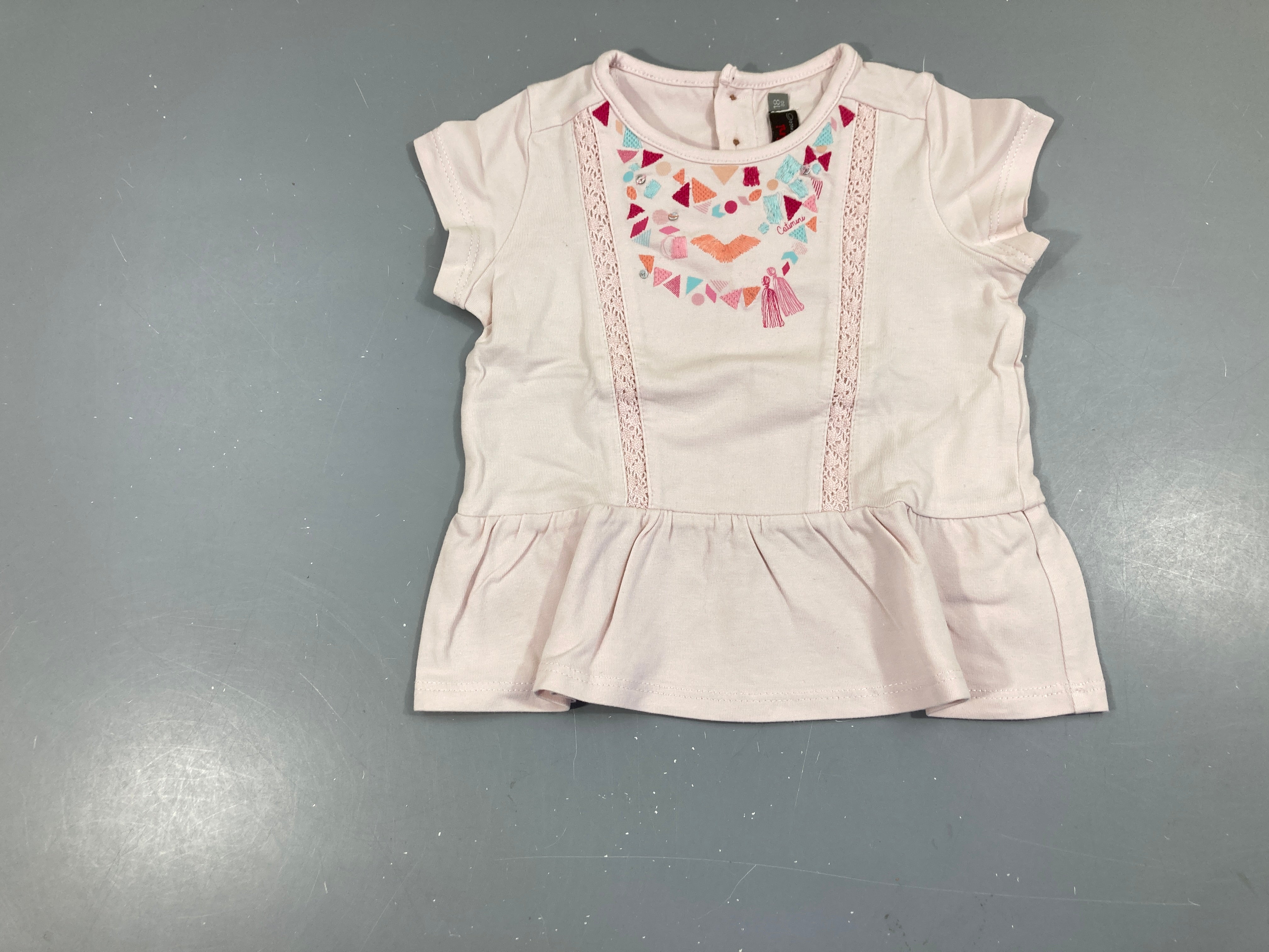 T-shirt m.c rose motifs colliers
