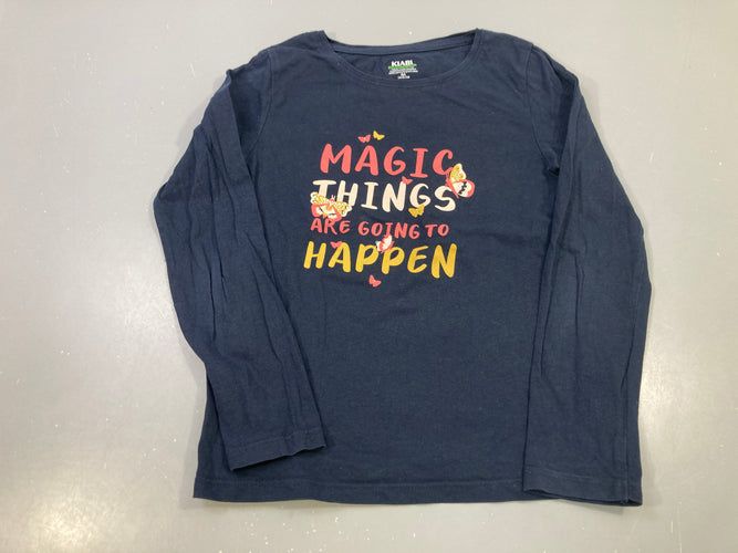 T-shirt m.l bleu marine papillons, magic things, moins cher chez Petit Kiwi