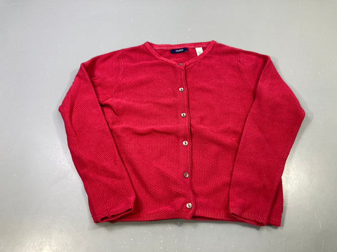 Gilet fuschia tricot boutonné, moins cher chez Petit Kiwi